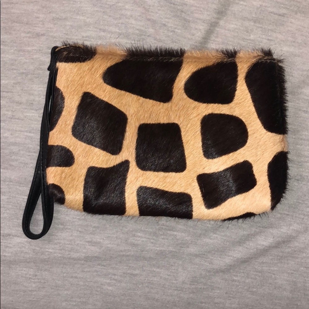 Faux fur wristlet